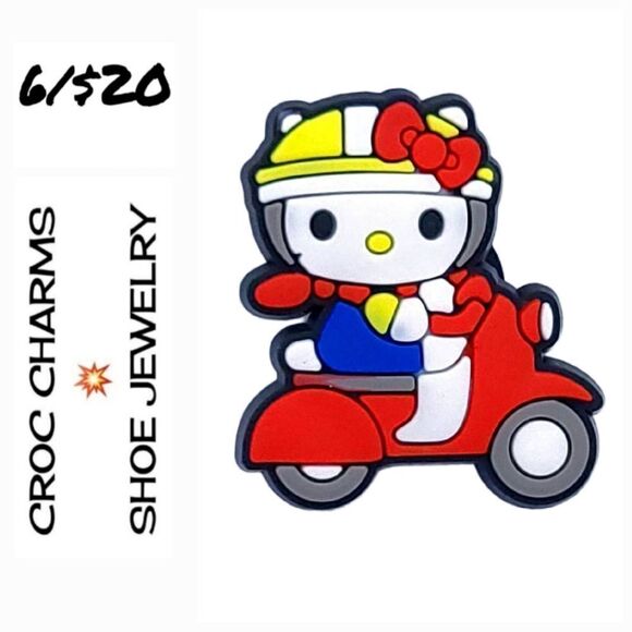 6/$20 Hello Kitty 😺 Bogg Bag Charm 👜 Croc Shoe Jewelry Jibbitz Moped - Picture 1 of 4